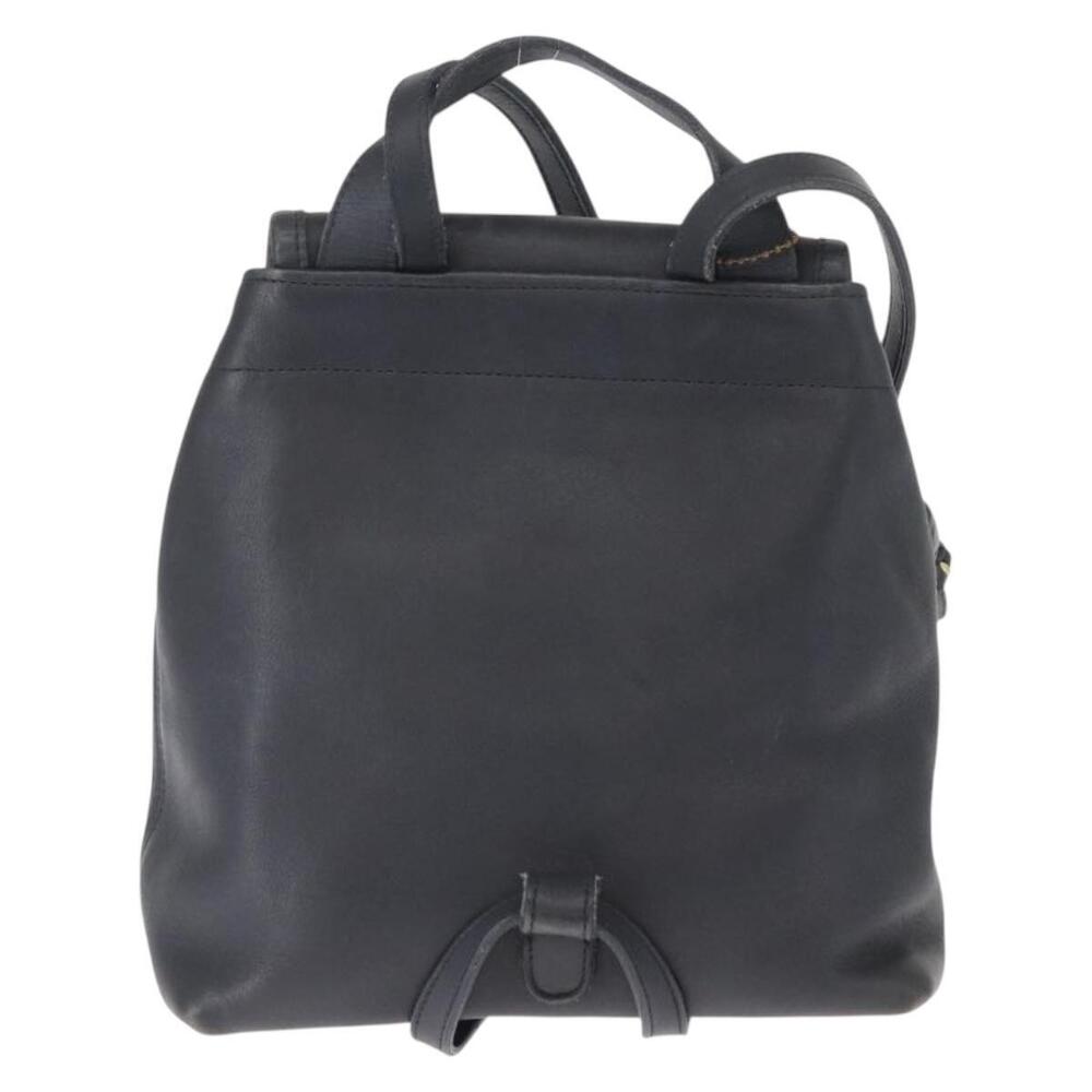 Coach Backpack Leather Navy Gold Auth am9839 - Picture 2 of 16